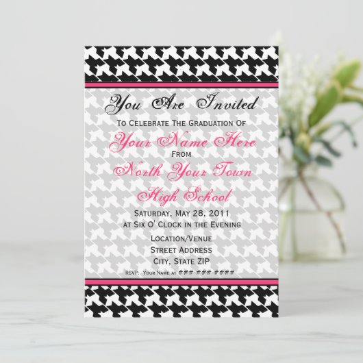 Invitation d'obtention du diplôme de mode de (Debout devant)