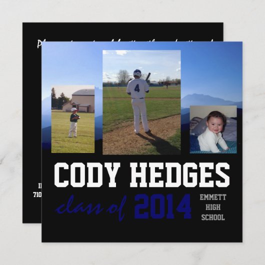 Invitation d'obtention du diplôme de Multi-Photo (Devant / Derrière)