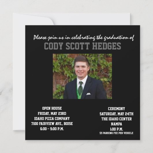 Invitation d'obtention du diplôme de Multi-Photo (Dos)