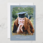 Invitation d'obtention du diplôme de photo, bleu (Devant)