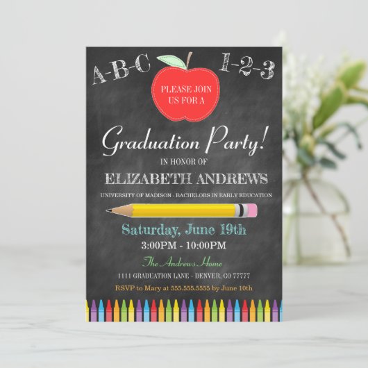 Invitation d'obtention du diplôme de professeur - (Debout devant)