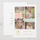 Invitation d'obtention du diplôme de rose et de (Devant / Derrière)