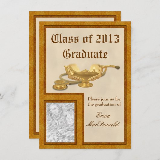 Invitation d'obtention du diplôme de soins (Devant / Derrière)