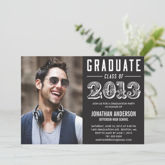 Invitation d'obtention du diplôme de style (Debout devant)