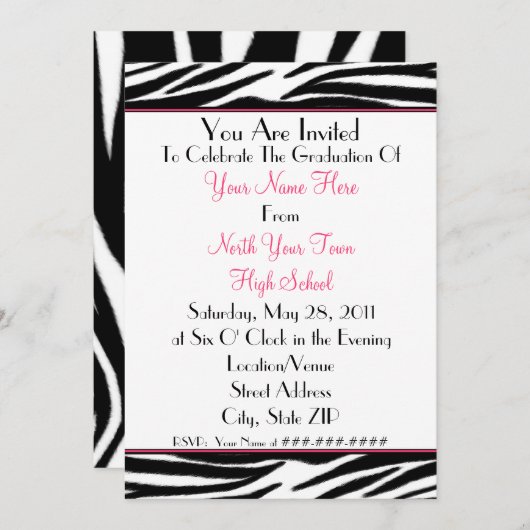 Invitation d'obtention du diplôme d'impression de (Devant / Derrière)