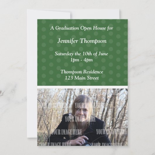 Invitation d'obtention d'un diplôme d'Open House (Dos)