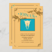 Invitation d'Occidental-Thème de crâne de vache (Devant / Derrière)