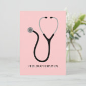 Invitation Docteur en médecine MD Pink Graduation Party Invit (Debout devant)