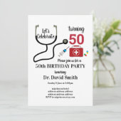 Invitation Docteur, Infirmière, anniversaire Médicale (Debout devant)