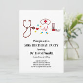 Invitation Docteur, Infirmière, anniversaire Médicale (Debout devant)