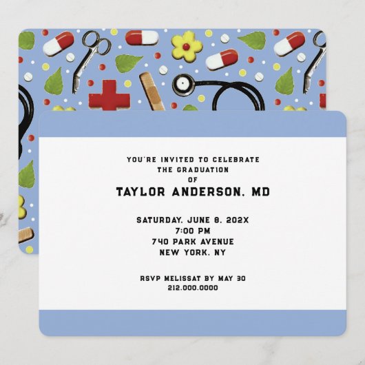 Invitation Docteur Médicale (Devant / Derrière)