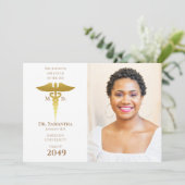 Invitation Docteur Médicale MD RN Nurse Graduation Grad Photo (Debout devant)