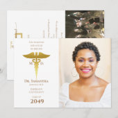 Invitation Docteur Médicale MD RN Nurse Graduation Grad Photo (Devant / Derrière)