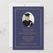Invitation Docteur Navy Blue Médicale School Photo Graduation (Devant)