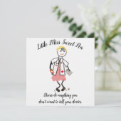 Invitation Doctor Note Card w Little Miss Sweet Pea (Debout devant)