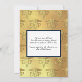 Invitation Doctor Nursing Practice Graduation Navy Blue Gold (Dos)