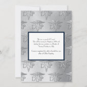 Invitation Doctor Nursing Practice Graduation NavyBlue Silver (Dos)