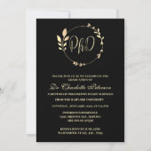 Invitation Doctorat Black & Gold (Devant)