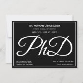Invitation Doctorat Black Graduation Party (Devant)