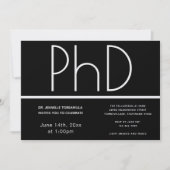 Invitation Doctorat Black Graduation Party (Devant)