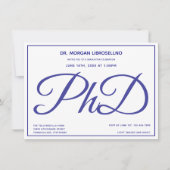 Invitation Doctorat Bleu Blanc Parti de Graduation (Devant)