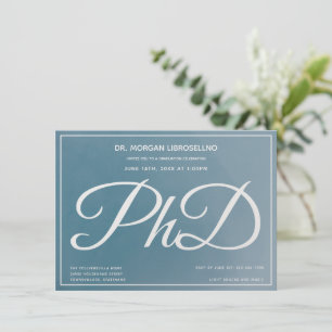 Invitation Doctorat Bleu Graduation Party