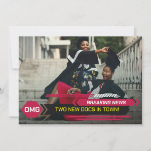 Invitation Doctorat Breaking TV News Graduation Party