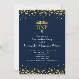 Invitation Doctorat en pratique infirmière diplômé bleu marin
