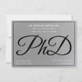 Invitation Doctorat Gray Silver Black Graduation Party (Devant)