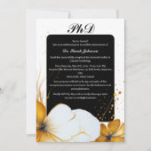 Invitation Doctorat noir et or ou doctorat (Devant)