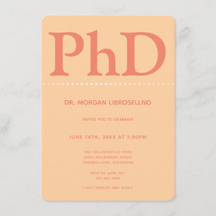Invitation Doctorat Orange Graduation Party