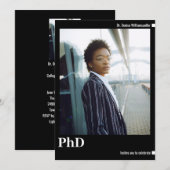 Invitation Doctorat photo minimaliste (Devant / Derrière)