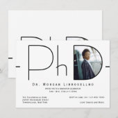 Invitation Doctorat photo moderne (Devant / Derrière)