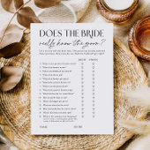 Invitation Does Bride Know the Groom? Shower Activity Card