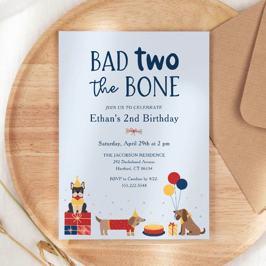 Invitation Dog Bad Two The Bone 2e fête d'anniversaire
