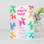 Invitation Dog Ballon Kids Birthday Party (Debout devant)