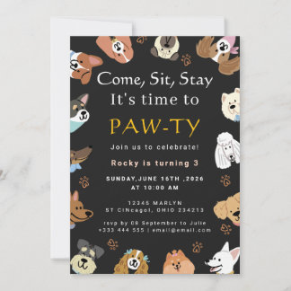 Invitation Dog Birthday Party