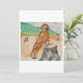 Invitation Dog Next to a Tree Stump Greeting Card (Debout devant)