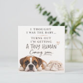 Invitation Dog Pregnancy Announcement Card (Debout devant)
