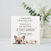 Invitation Dog Pregnancy Announcement Card (Debout devant)