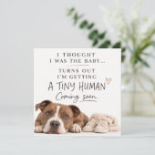 Invitation Dog Pregnancy Announcement Card (Debout devant)