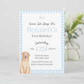Invitation Dog Theme 1st Birthday Invite (Debout devant)