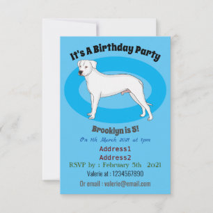 Invitation Dogo argentino dessin animé pour chien