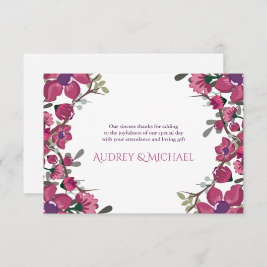 Invitation Dogwood Merci note (Devant / Derrière)