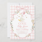 Invitation D'oie Ridicule : 1er Anniversaire, Flor (Devant)