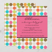 Invitation DOIGTS AMUSANTS PINK Baby Girl Douche (Devant / Derrière)