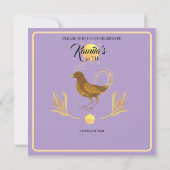 Invitation d'oiseau doré élégant (Dos)