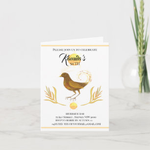 Invitation d'oiseau doré élégant