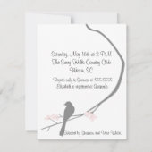 Invitation d'oiseau et de fleur - petite (Dos)