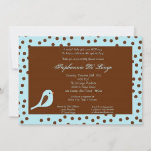 Invitation d'oiseaux bleus 5x7